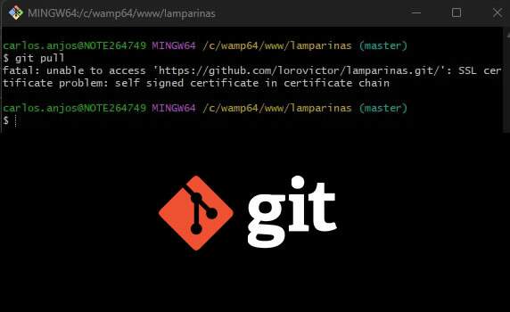 Fix Git Self Signed Certificate in Certificate Chain on Windows